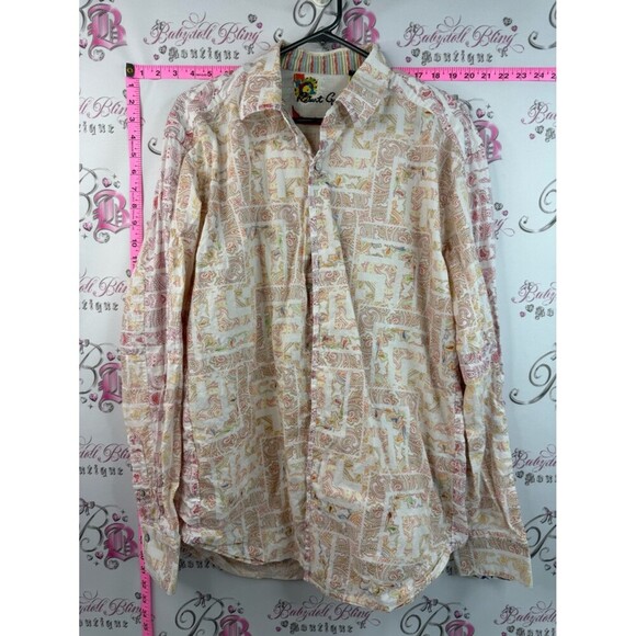Robert Graham Other - Robert Graham shirt long sleeve Cream and Tan Patterned Button-Down Shirt